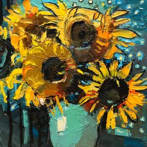 Gleznas ar saulespuķēm