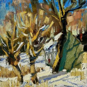 Gleznas ar kokiem ziemā